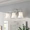 Designers Fountain Bronson 23in 3-Light Brushed Nickel Transitional Indoor Vanity Light with Etched Glass Shades D278M-3B-BN - alternate 2